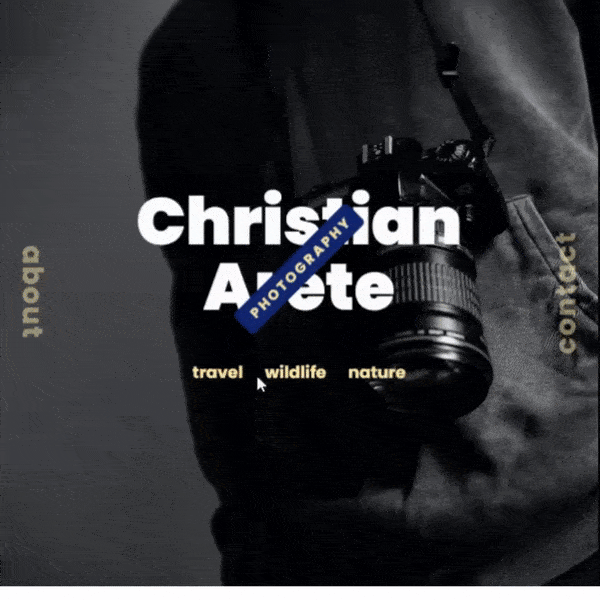 responsive photography portfolio website landing page using html, css, and javascript.gif